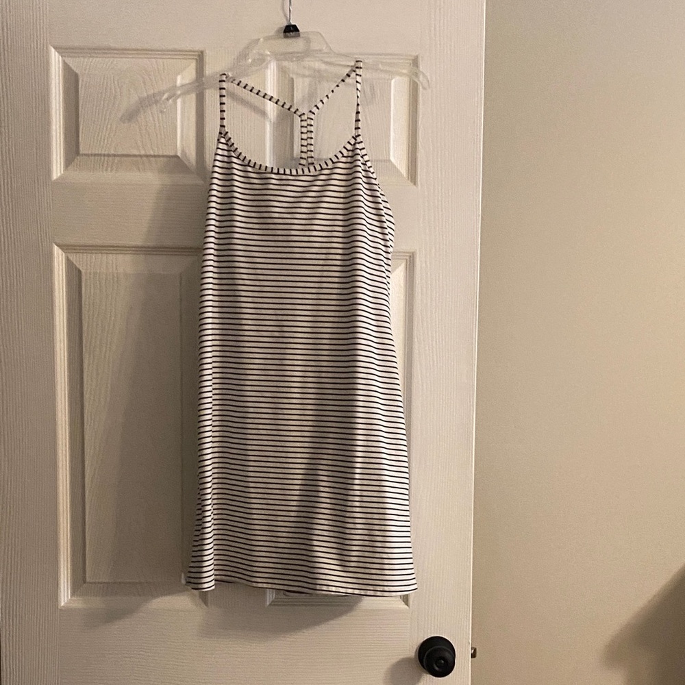 Athletic Works Black and White Striped Mini Dress